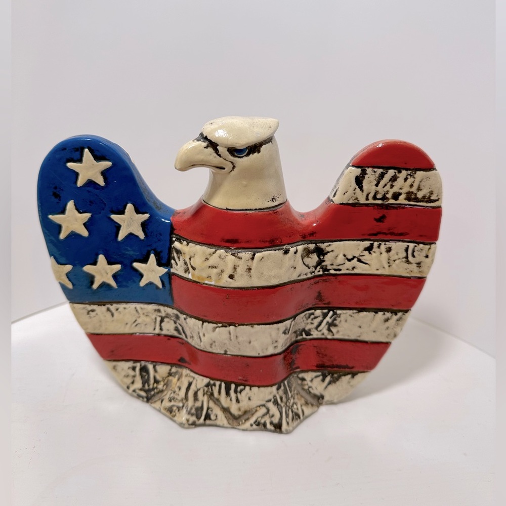 Vintage  FF Japan American Eagle Bank with Flag Body 7" x 6"